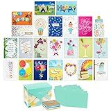 Hallmark Pack of 24 Handmade Assorted Boxed Greeting Cards, Watercolor-Birthday Cards, Baby Shower Cards, Wedding Cards, Sympathy Cards, Thinking of You Cards, Thank You Cards, Multicolor, 5EBN1002