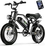 ADISTAR 16" Electric Bike for Adults/Teens, Peak 1500W & 65 Miles Long Range, 48V 15.6Ah Battery, Full Suspension Fat Tire All-Terrain EBike on Mountains,Snow,Sand,Dark Black