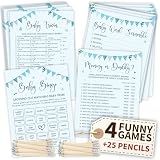 Hilarious Baby Shower Games Boy, Baby Shower Boy Decorations for 25 Guests