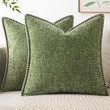 MIULEE Decorative Couch Throw Pillow Covers 18x18 Inch Sage Green 2 Pack