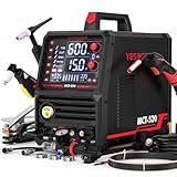 YESWELDER Multifunctional Welders Combo&Plasma Cutter, 6-In-1 MIG/Flux Core MIG/CUT/TIG/Stick/Spool Gun Compatible, 200A MIG/TIG/Stick & 50A CUT, 110V/220V MCT-520