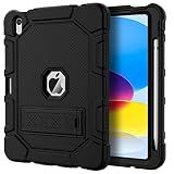 Azzsy Case for iPad A16 11th Generation 11 Inch 2025 / iPad 10th Generation 10.9 Inch 2022, [Built-in Pencil Holder] Heavy Duty Shockproof Rugged Protective Case, Black