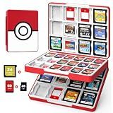 MoKo 60 Game Card Case for Nintendo Switch 2 / Switch OLED / 3DS / 3DSXL, Portable Storage Holder Case for 60 Switch 2 Game Cartridges & 24 3DS Card & 36 Micro SD Cards, Red Ball