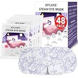 XPCARE 48 Pack Steam Eye Masks for Dry Eyes, Self Heated Steam Warm Eye Mask, Disposable Heated Eye Mask for Dark Circles, Puffy Eyes, Relief Stress Eye Fatigue (Unscented)