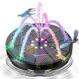 3.5W Solar Fountain with 7 Color RGB LED Lights & 2000mAh Battery(Black)