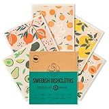 Harps&Seb Swedish Dishcloths for Kitchen Dish Towels - 5 Pack, Non-Scratch Reusable Paper Towels, Super Absorbent Washable Swedish Dish Cloths, No Odor, Biodegradable, Fruit Design