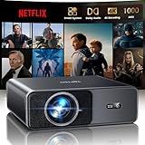 Smart Projector【1000 ANSI/Compatible with Netflix】4K Projector with WiFi 6 and 2-Way Bluetooth, AI Auto Focus & Keystone, 20W Dolby Audio,Built-in Apps,TOPTRO A1 Portable Proyector for Outdoor Movie
