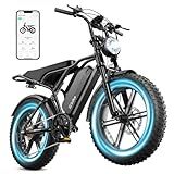TST Electric Bike for Adults, 1500W Peak Motor Ebike with 48V 15Ah Battery, 60 Miles Range Electric Bicycle, 20" All-Terrain E Bike with Rear Seat 7 Speeds R002