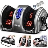 TISSCARE Shiatsu Foot Massager with Heat: FSA HSA Eligible Foot Massager for Neuropathy, Plantar Fasciitis and Pain Relief-Massage Feet/Leg/Calf/Ankle at Home/Office, Gifts for Women and Men(Gray)