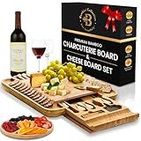 Charcuterie Board Gift Set - Bamboo Cheese Board and Knife Set - Housewarming Gifts for New Home, Wedding Gifts for Couples 2025, Bridal Shower Gifts, Birthday Gifts for Women