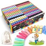 280PCS Sidewalk Chalks in 24 Colors: Washable Jumbo Chalk for Kids Toddlers