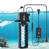 AquaMiracle Aquarium Filter with U - V Light & Filter Sponge, Fish Tank Filter with Timer for Green Water, Turtle Filter with Aeration & Rainfall Mode for Aquarium 20-70 Gallon