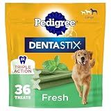 Pedigree Dentastix Large Breed Dental Dog Treats, Fresh, 36 Count