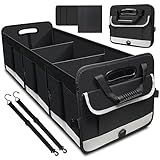 AOPHY Trunk Organizer for Car, 95L Large Capacity Storage with Non-Slip Bottom Strips and 2 Retractable Straps, Cargo Organizer for Suv, Truck, Sedan, Waterproof Portable Car Organizers for Women Men