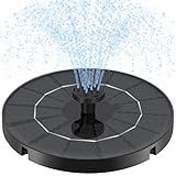HEDETM 3.5W Solar Water Fountain, Upgraded Version Solar Fountain for Bird Bath, with 6 Nozzles & Fixed Pipes, Silent Floating Solar Water Pump for Bird Baths, Gardens, Ponds, Fish Tank, Outdoor