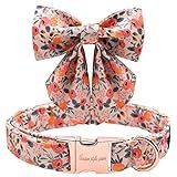 Unique style paws Dog Collar with Tie Adjustable Pink Bowtie Puppy Collars for Small Medium Large Dogs and Cats-S