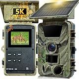 LANTOOCAM Solar Trail Camera, 5K WiFi Game Camera, 5200mAh Forever Power, 64GB SD Card, IP66 Waterproof,120° Wide Angle Night Vision for Outdoor Detection, Monitoring Trail Cameras, H.264 MP4 Video