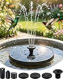 Maraiss Solar Fountain for Bird Bath, 2026 Upgrade 1.4W Solar Power Water Fountain Pump with 7 Nozzles, Free Standing Floating Powered Fountains for Garden, Pond, Pool, Birdbath (6.3 inch)