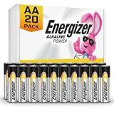 Energizer Alkaline Power AA Batteries (20 Pack), Double A Long-Lasting Alkaline Batteries