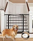 Cumbor 29.7-46" Baby Gate for Stairs, Mom's Choice Awards Winner-Auto Close Dog Gate for The House, Gifts for Mom, Easy Install Pressure Mounted Pet Gates for Doorways, Black