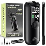 Woowind Tire Inflator Portable Air Compressor, Electric Bike Tire Pump with Gauge, Air Pump for Car Tires, 150PSI, Mobile Air Compressor for Car, Motorcycle