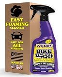Wizards Complete Bike Wash - Motorcycle Cleaner Spray, Foaming pH-Controlled Formula Lifts Road Grime, Brake Dust and Engine Grease from Paint, Chrome and Plastics for Bike Detailing - 22 oz