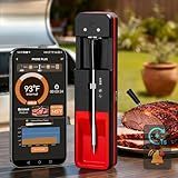 Smoker Wireless Meat Thermometer Digital: Smart Long-Range Bluetooth for Outdoor Smoking - 24H Probe App Alerts Precise Temp Tracking for Offset/Pellet/Charcoal/Kamado Smoker Master