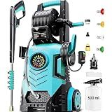 5000Max Pressure Power Washer with Adjustable Touch Screen 8 Level, 35ft Power Cord w/GFCI, 4 Quick Connect Nozzles,Inlet Hose&Filter&Foam Cannon for Cars/Driveways/Home Cleaning