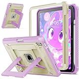 INFILAND Kids Case for iPad A16 11th Generation 11 Inch (2025), iPad 10th Generation 10.9 Inch (2022), Heavy Duty Rugged Shockproof Protective Cover with Kickstand (Lilac Cream)