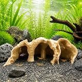 3D Printed Aquarium Cave Hideout Fish Tank Decoration Ornament (brown)