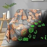 TEHALK Cute Halloween Blanket for Couch, Spooky Blanket for Boys/Girls/Kids/Teens, Pumpkin Blankets for Women/Men 40"x 60"