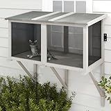 ketive Cat Catio, Expandable Window Box Enclosure for Indoor Cats, Comfortable Wooden Small Pet Perch House Hammock, All-Weather, Keep Bugs Insects Out