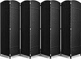 Sorbus 8-Panel Black Room Divider with Double Hinged Panels, 6 ft Tall Folding Privacy Screen