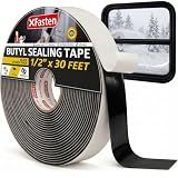 XFasten Butyl Tape Black, 1/2 in x 30 ft x 1/8 in – Easy-to-Work-with Automotive Butyl Sealant Tape, Mess-Free Rubber Caulk for RV, EPDM Putty for Window, Headlight, Roof, Windshield, and Car Doors
