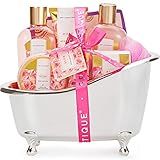 spa luxetique Gift Set For Women, Bath Sets for Women Gift, 8 Pcs Rose Spa Basket Includes Bubble Bath, Shower Gel, Body Lotion, Birthday Spa Gifts, Mother‘s Day Gifts for Mom