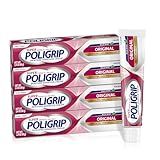 Super Poligrip Original Denture Adhesive Cream, Zinc Free Denture Cream for Dentures - 2.4 Ounces (Pack of 4)