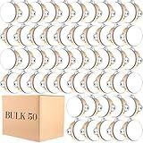 Lukmaa 50 Pcs 4 Inch Wedding Tambourine Bulk Drum for Adults Hand Held Percussion Gift Wood Metal Jingles Musical Educational Drum Instrument for Church Wedding Party Favor