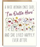 ATTLVV Funny Retirement Card for Her, Retirement Gift for Women, Blank Inside, with Kraft Envelope and Gold Seal Sticker