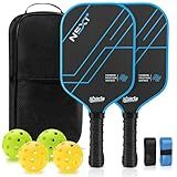 sbada T700 Carbon Fiber Pickleball Paddles Set of 2 with 16mm Honeycomb core, Blue Premium Lightweight Pickle Ball Racket for Beginners, Men & Women