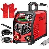 250Amp Stick Welder 110V/220V Dual Voltage, with LED Display ARC Welding Machine w/Hot Start, IGBT Inverter, Portable Welder with Complete Kit (10 Rods, Clamps, Gloves), Anti-Stick for Home/Diy/Farm