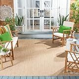 SAFAVIEH Courtyard Collection Area Rug - 8' x 10', Natural & Cream, Non-Shedding & Easy Care, Indoor/Outdoor & Washable-Ideal for Patio, Backyard, Mudroom (CY8022-03012)