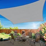 RoomHacks 10'x13' Sun Shade Sail, UV Protection Outdoor Shade, Curved Tear Resistant Heavy Duty Sun Shade for Patio Garden, Backyard, Deck, Car Port, Playground, (Grey)