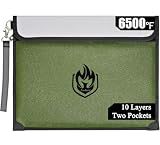 Andyer 2-Pocket Fireproof Money Bag for Cash, 6500°F Fireproof Document Bag