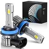 FTEVAR H11/H8/H9 LED Bulb, 30000LM 6000K Cool White Fanless 1:1 Mini Size, Plug and Play, Pack of 2