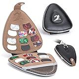 XTON Guitar Picks Holder, Picks storage Case,PU Leather Plectrums Box Organizer, Guitar Gift for Beginners (Case Only)