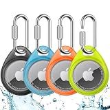 UNBREAKcable for AirTag Holder Case with Professional Carabiner, 4 Pack