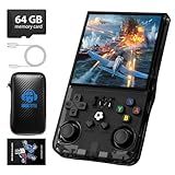 R36MAX Retro Handheld Game Console, 4.0 Inch 720x720 IPS Screen, Built-in 18,000+ Classic Game, Portable Hand Held Open Source Linux System, 4000mAh Battery Retro Gaming Console (Black 64GB)
