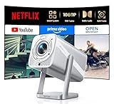 Smart Projector [Built-in Apps/4K Support/2026 Upgraded] with WiFi and Bluetooth, Native 1080P Outdoor Movie Projector, Auto Focus, Dolby Audio, TOPTRO Mini Portable Proyector w/ YouTube/Prime Video