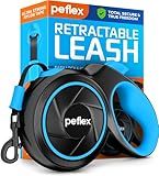 16.4 ft Retractable Dog Leash - Heavy Duty Tape Leash with Strong Nylon Tape - 360° Swivel Control - One-Click Brake & Lock - Ergonomic Non-Slip Grip for Small Medium & Large Dogs up to 100 lbs