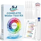 SJ WAVE 16 in 1 Drinking Water Testing Kits - 100 Strips (10 Strips Per Pouch) Water Testing Kits for Drinking Water, Home Tap and Well Water Test Kit for pH Hardness Lead Iron Copper Chlorine